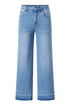 Raw Hem High Waist Straight Leg Loose Jeans